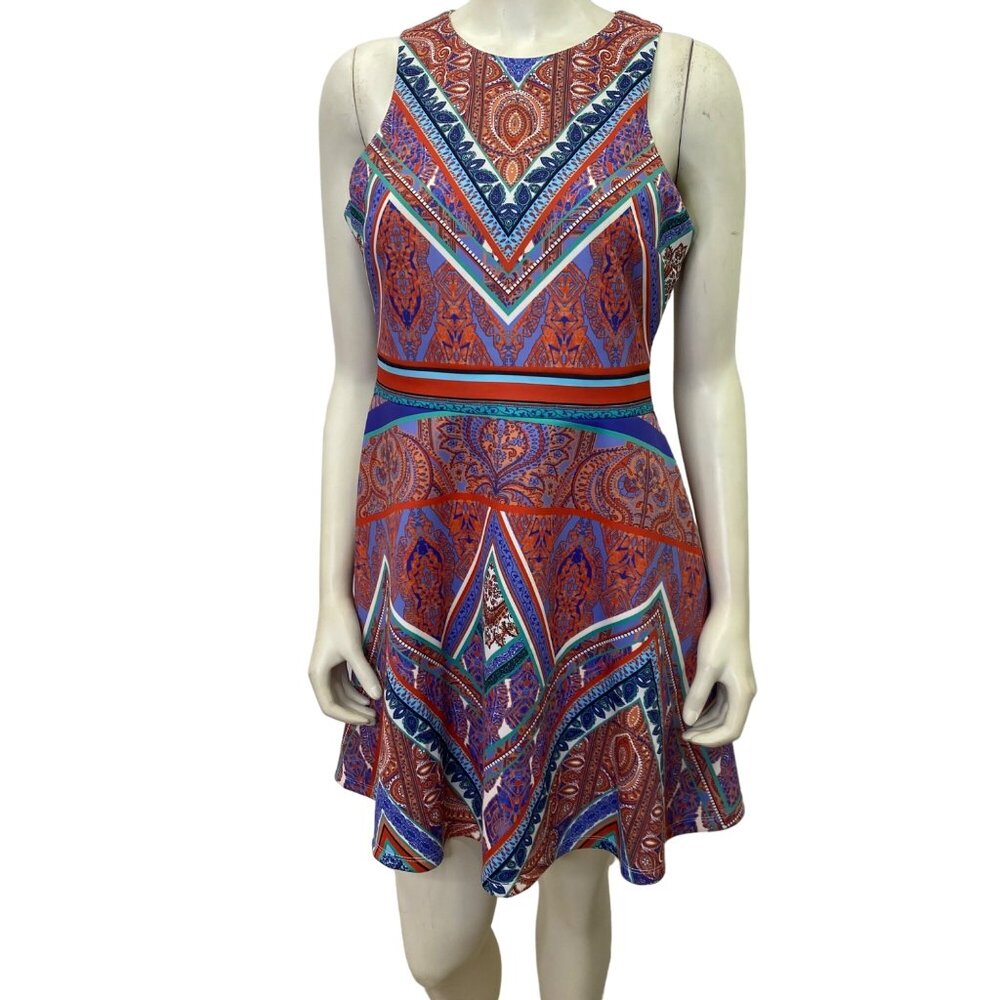 GIANNI BINI TOVA SUNSET PRINT DRESS size L NWT